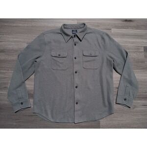 J. Crew Men's‎ Grey Authentic Fleece Double Pocket Long Sleeve Shirt Size Large